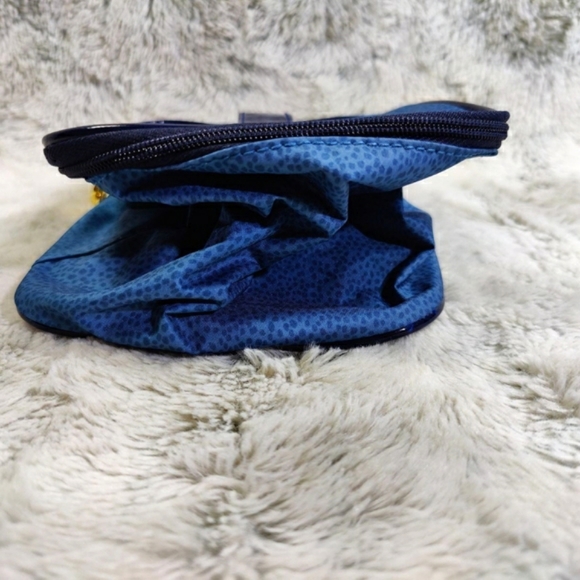 Estee Lauder Cosmetic Bag, Blue Dotted Canvas Upright Cube Makeup Travel Case - Picture 11 of 11